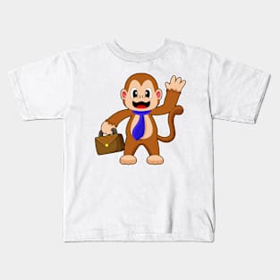 Monkey Businessman Briefcase Kids T-Shirt